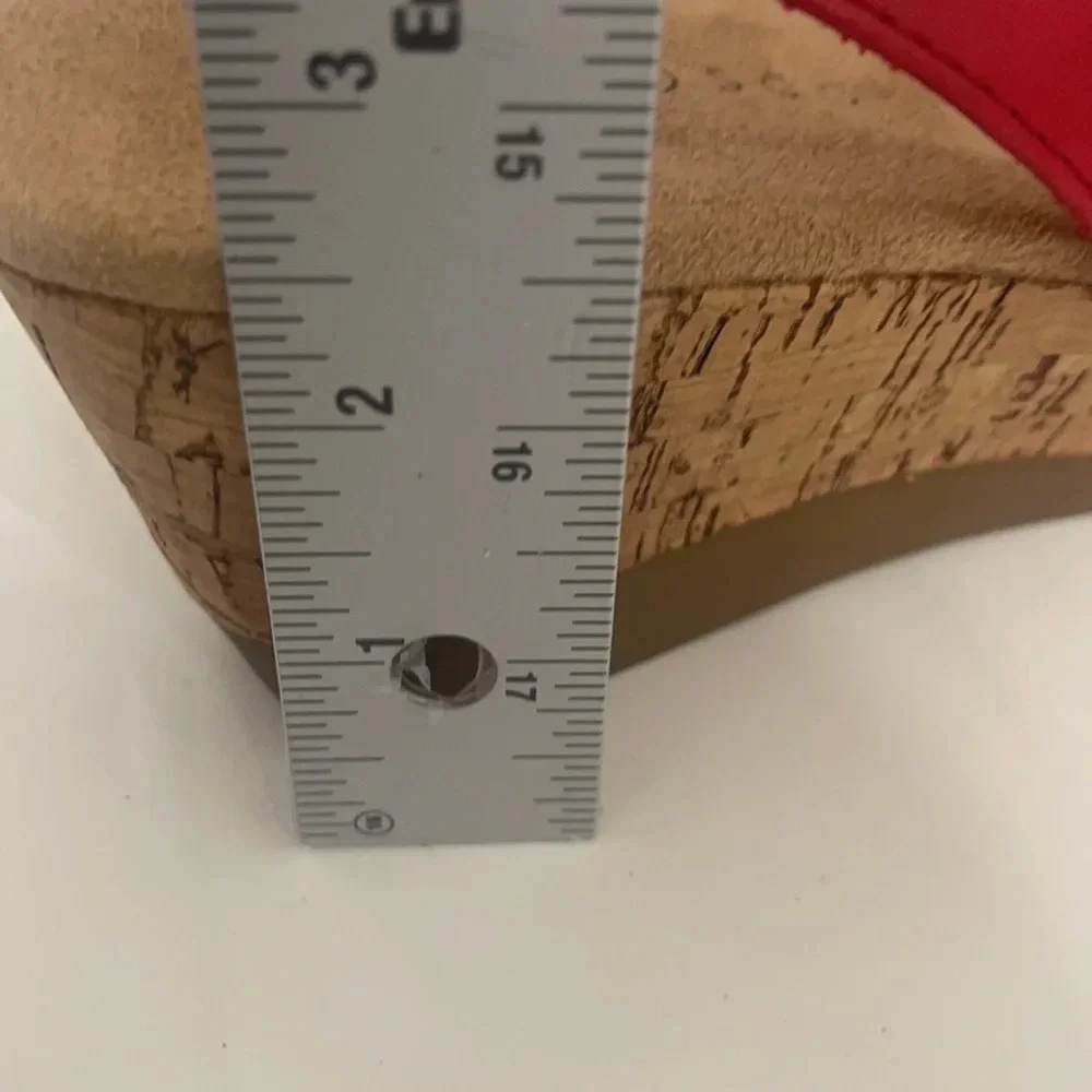 KAREN SCOTT Womens Cushioned Wedge Slip On Slingback sandals sz 9 red blue pink - Picture 7 of 14